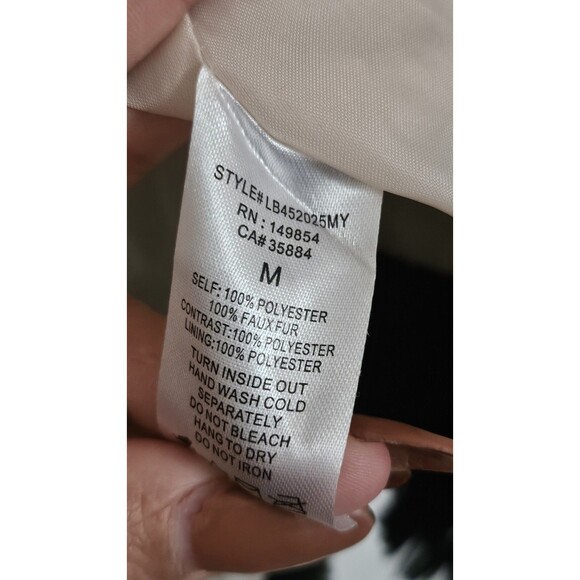 Anthropologie Sage Colorblocked Fringe Faux-Fur Multi-Color Coat Women's Size M. - Picture 5 of 11